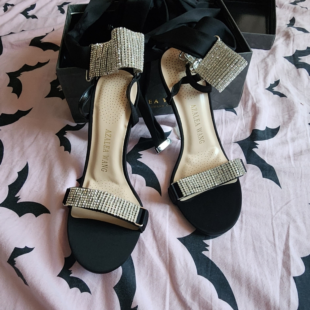 Azalea Wang lace up leg heels